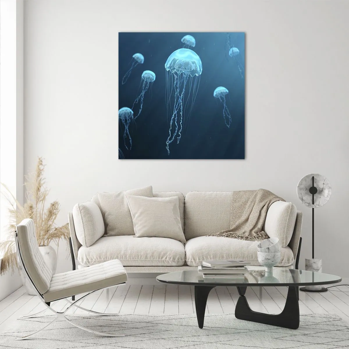 Tablou pe sticlă - Dansul oceanic - 60x60 cm