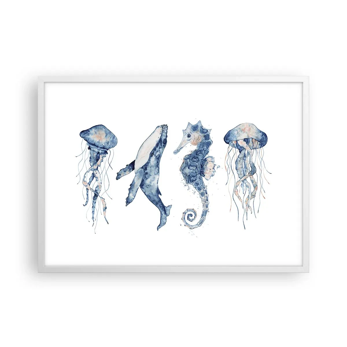 Poster în ramă albă - Fauna marină sălbatică - 70x50 cm
