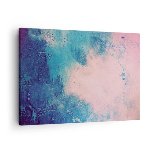 Tablou pe pânză Canvas - Textură abstractă în nuanțe de roz și albastru - 70x50cm - Îmbrățișare albastră - Decorațiune modernă pentru perete pentru living și dormitor ARTTOR