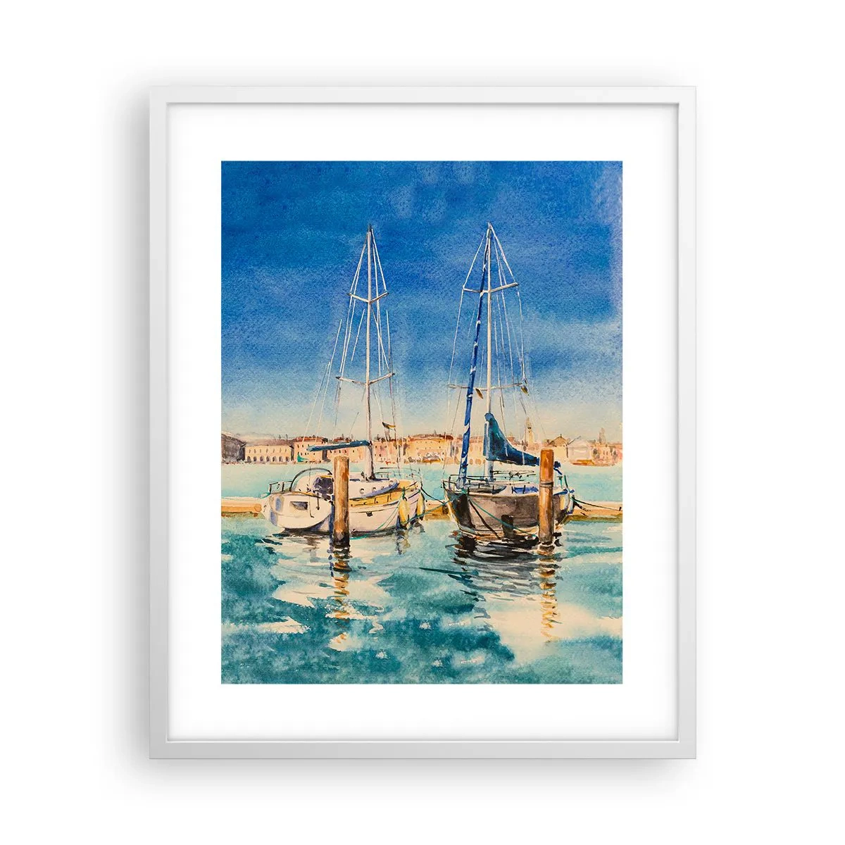 Poster în ramă albă - Laguna însorită - 40x50 cm