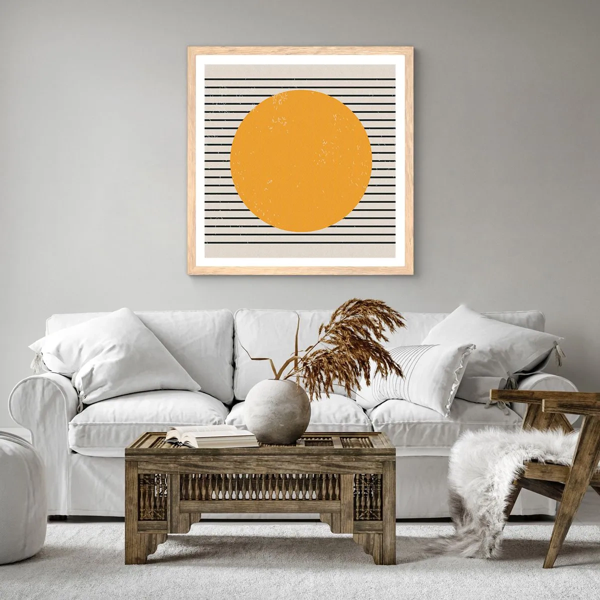 Poster în ramă de stejar deschis - Puterea simplității - 30x30 cm