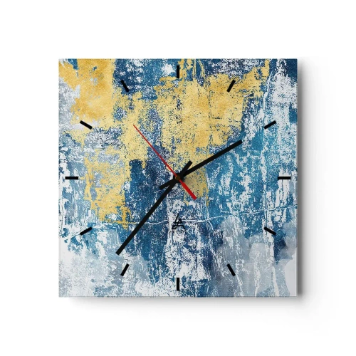 Ceas de perete - Ceas pe sticlă - Abstracție de vreme - 30x30 cm