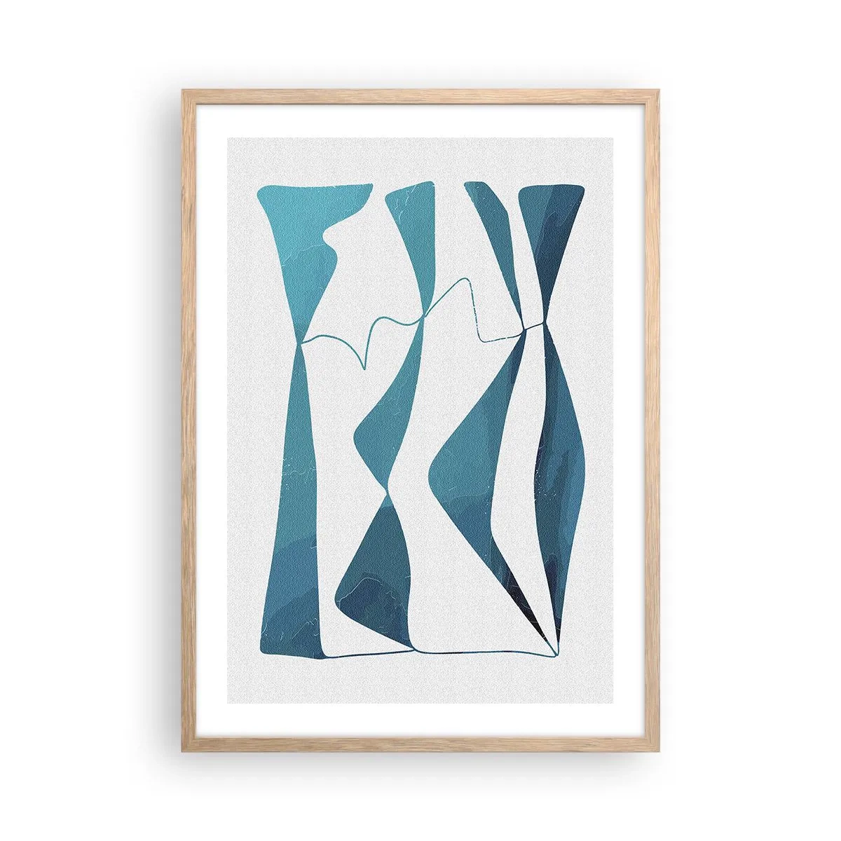 Poster în ramă de stejar deschis - Abstracție: relație turcoaz - 50x70 cm