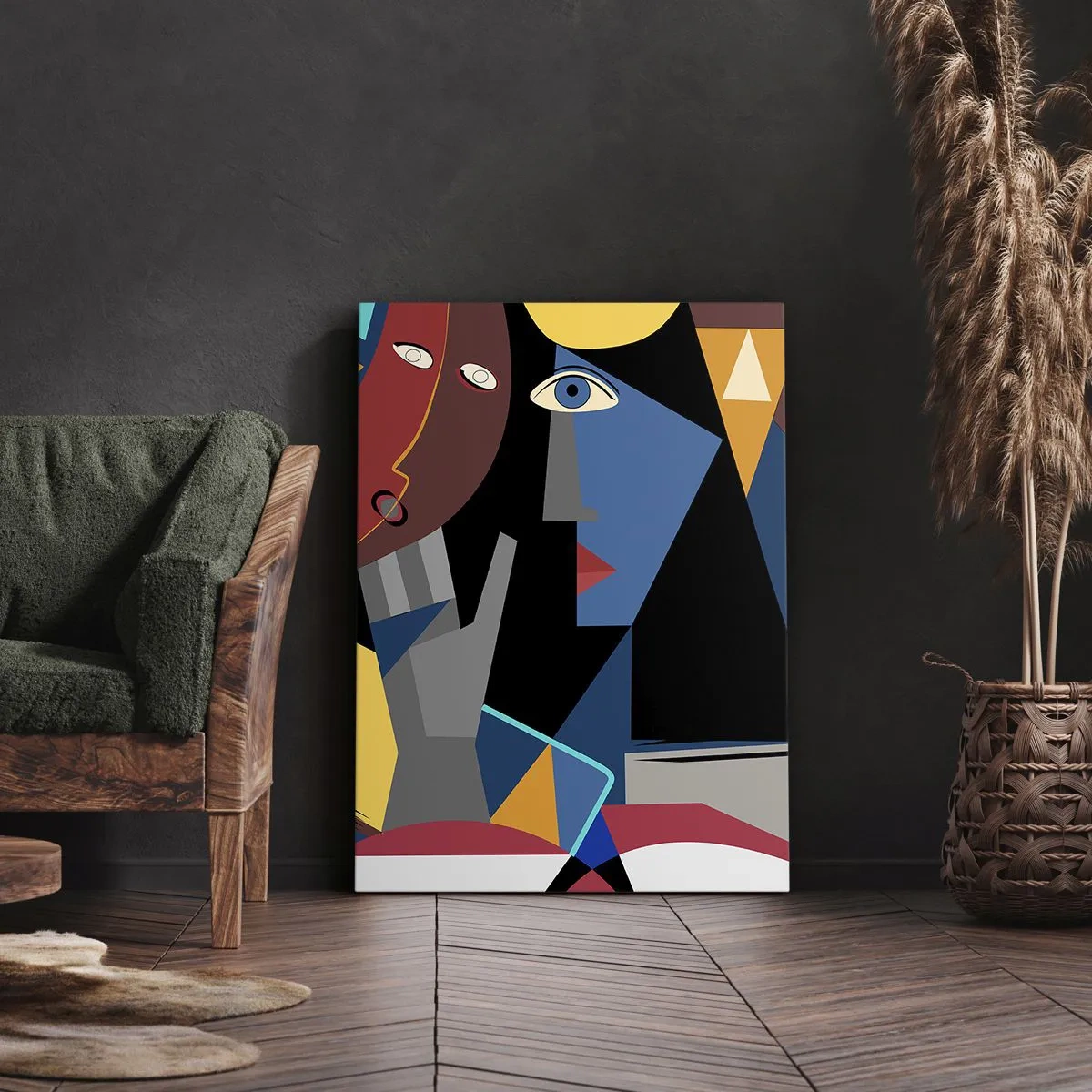 Tablou pe pânză - Discuția cubiștilor - 50x70 cm