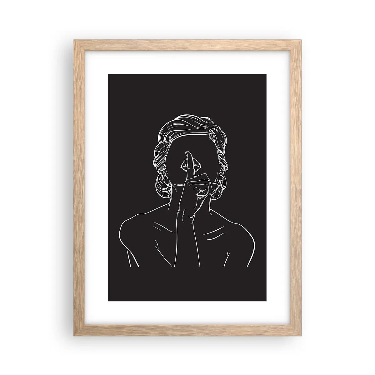 Poster în ramă de stejar deschis - Frumusețea înflorește în tăcere - 30x40 cm