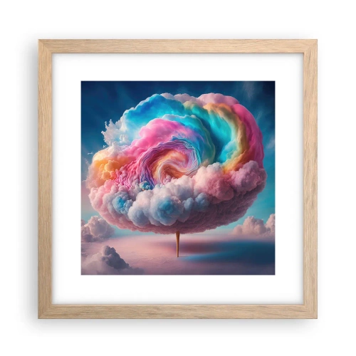 Poster în ramă de stejar deschis - Visul unui parc de distracții - 30x30 cm