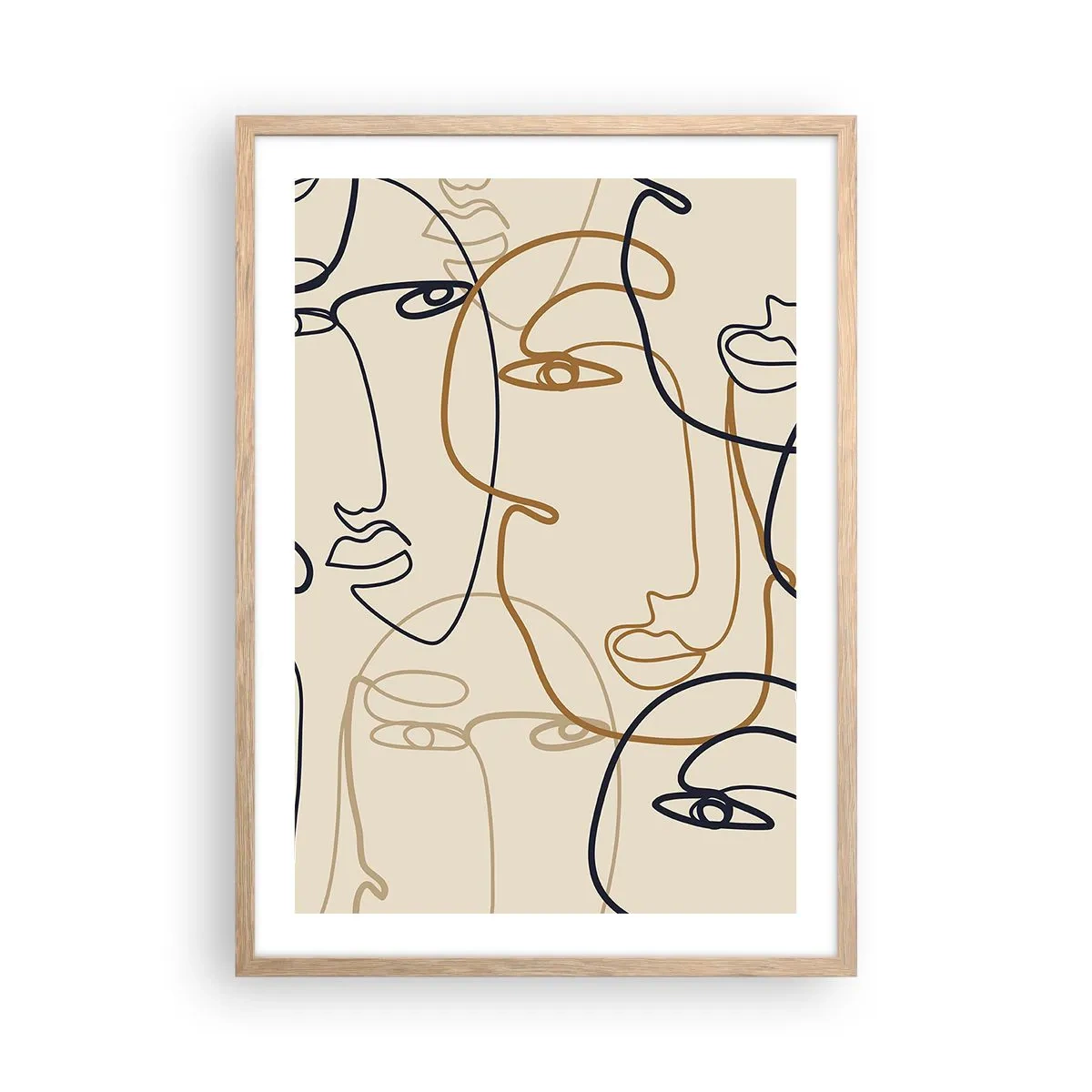 Poster în ramă de stejar deschis - Portret multiplicat - 50x70 cm