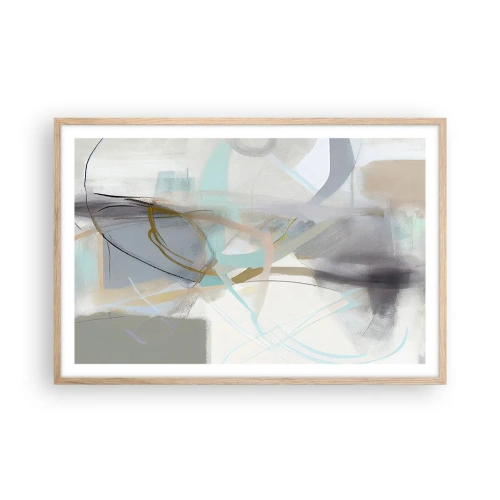 Poster în ramă de stejar deschis - Abstracție cețoasă - 91x61 cm