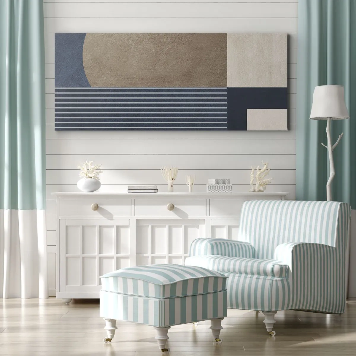 Tablou pe pânză - Compoziție de simplitate și rotunjime - 160x50 cm