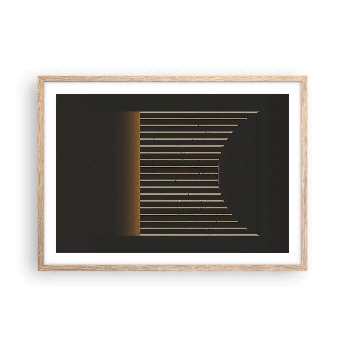 Poster în ramă de stejar deschis - Explorați întunericul - 70x50 cm