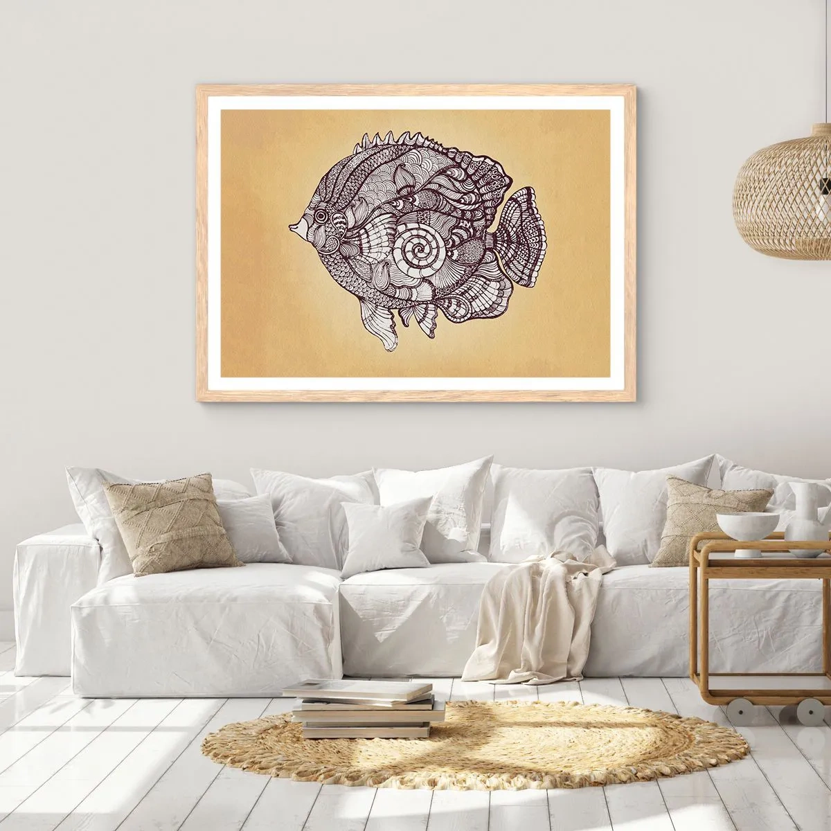 Poster în ramă de stejar deschis - Dintr-un ocean de ornamente - 50x40 cm