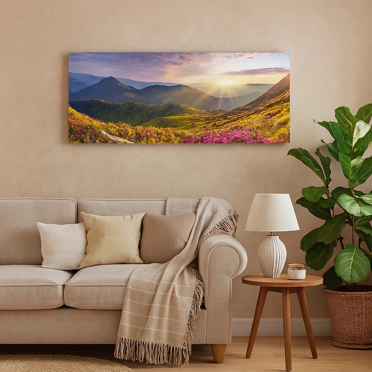 Tablou pe pânză - Prospețimea unei dimineți de munte - 30x30 cm