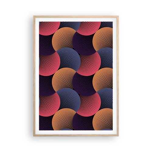 Poster în ramă de stejar deschis - Într-un ritm de cerc - 70x100 cm