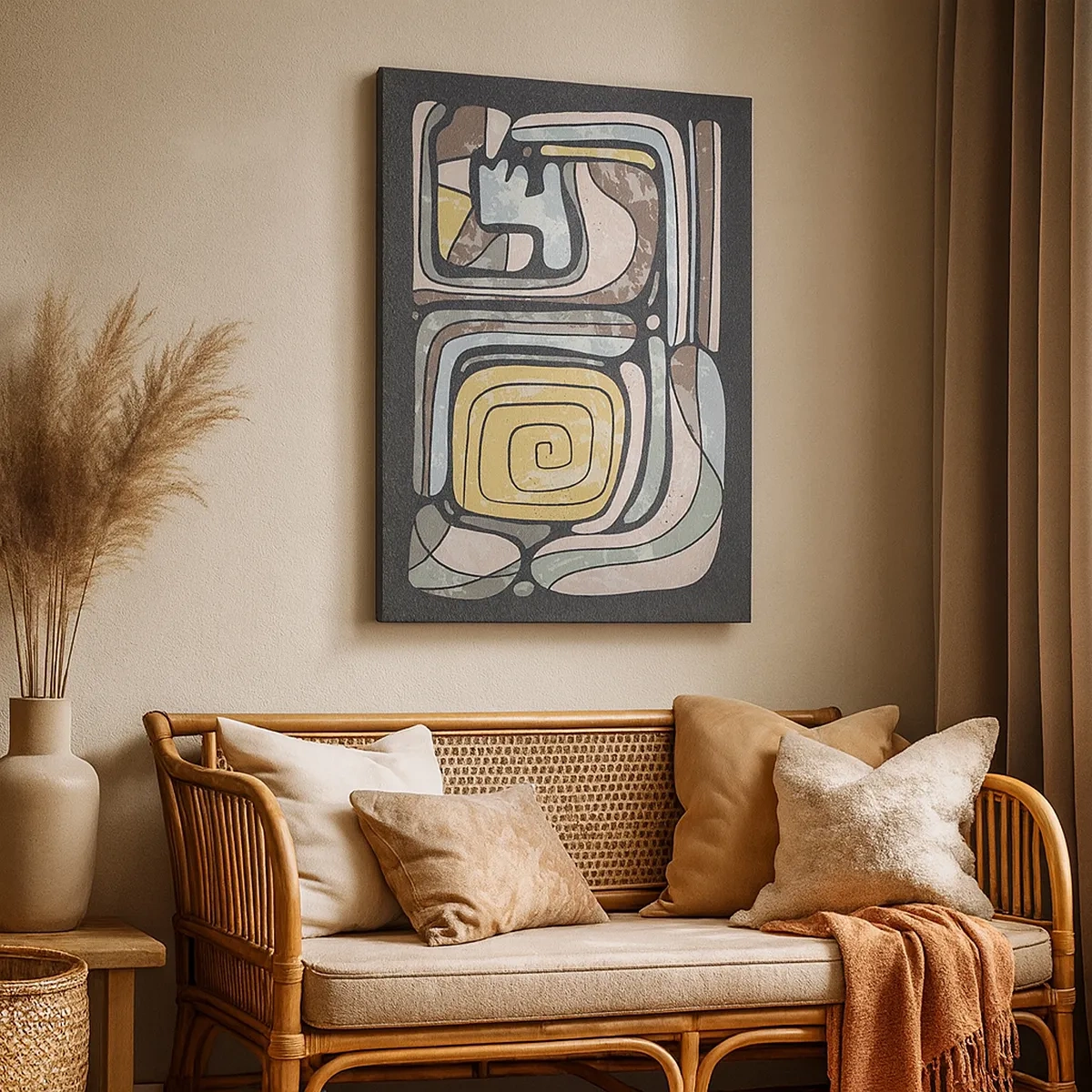 Tablou pe pânză - Abstracție în spirit precolumbian - 50x70 cm