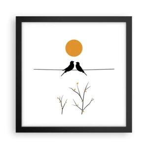 Poster în ramă neagră - Seară cu privighetori - 30x30 cm