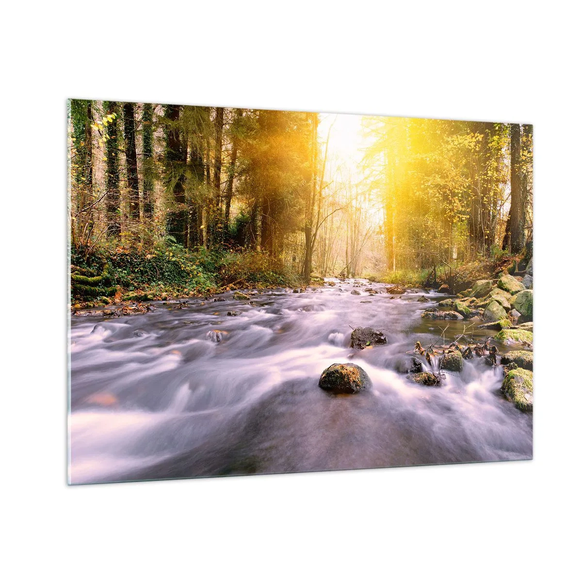 Tablou pe sticlă - Malachit în rame de argint și aur - 100x70 cm