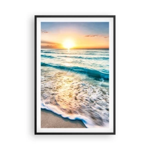 Poster în ramă neagră - Priveliștea cu apus de soare - 61x91 cm