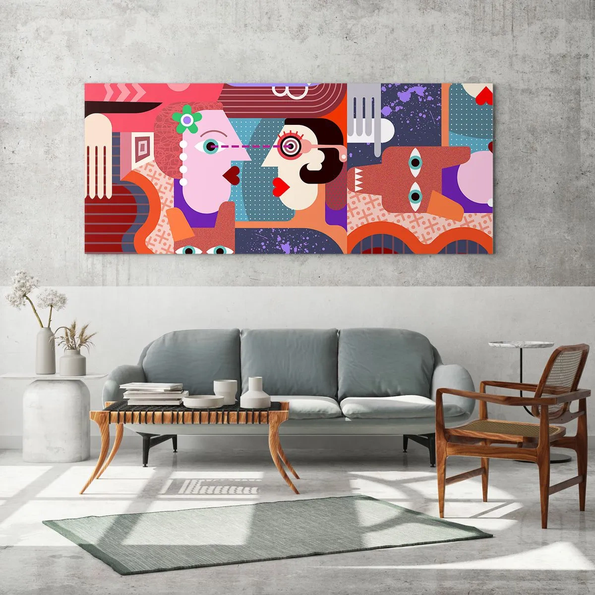 Tablou pe sticlă - Ochi în ochi - 160x50 cm