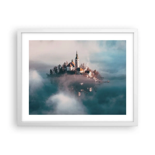 Poster în ramă albă - Insula de vis - 50x40 cm