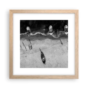 Poster în ramă de stejar deschis - Tot pe țărm... - 30x30 cm