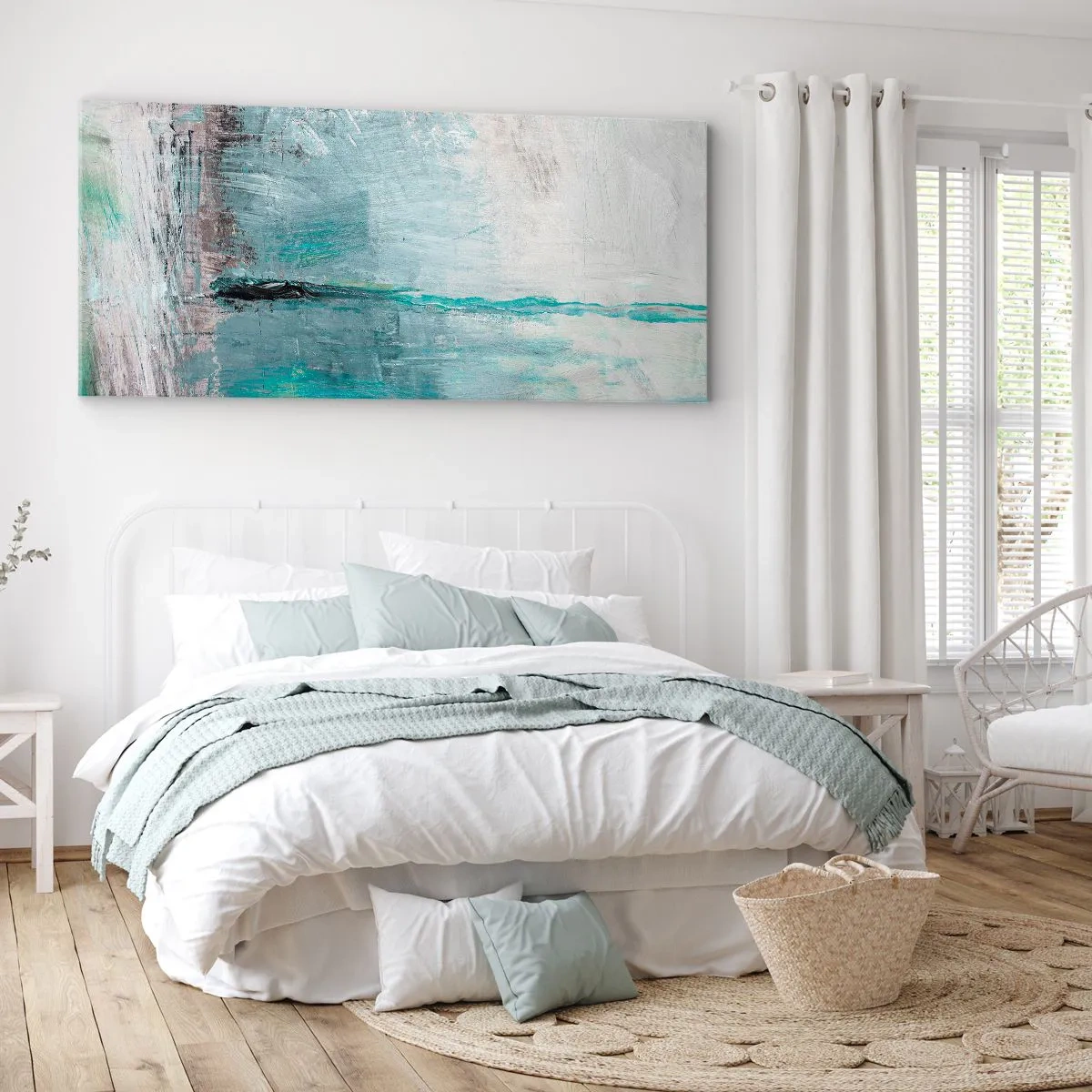 Tablou pe pânză - Orizontal în albastru - 90x30 cm