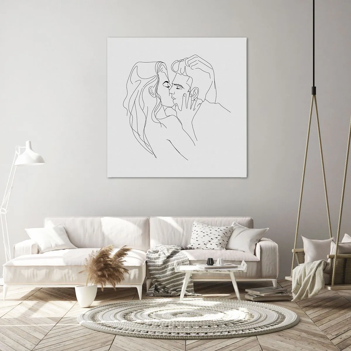 Tablou pe pânză - Cu aceeași linie - 40x40 cm