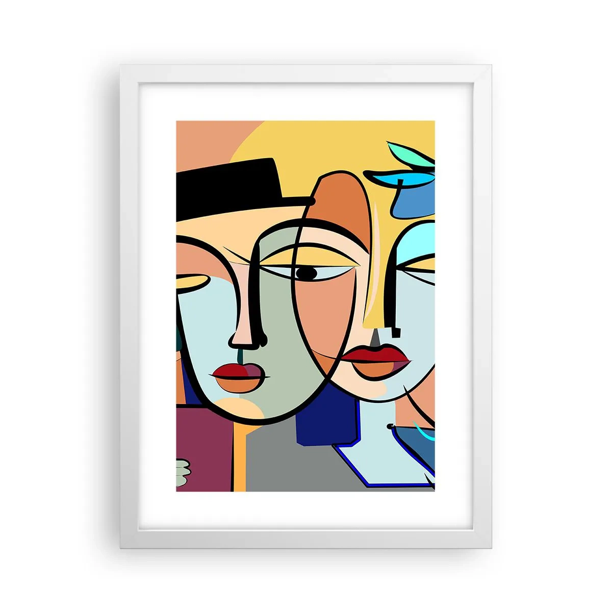 Poster în ramă albă - Întâlnire cu Picasso - 30x40 cm