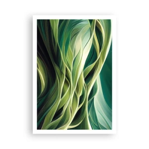 Poster - Un joc abstract de verde - 70x100 cm