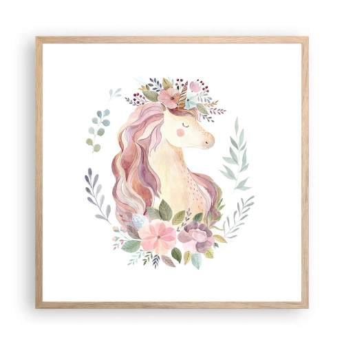 Poster în ramă de stejar deschis - O invitație în lumea basmelor - 60x60 cm