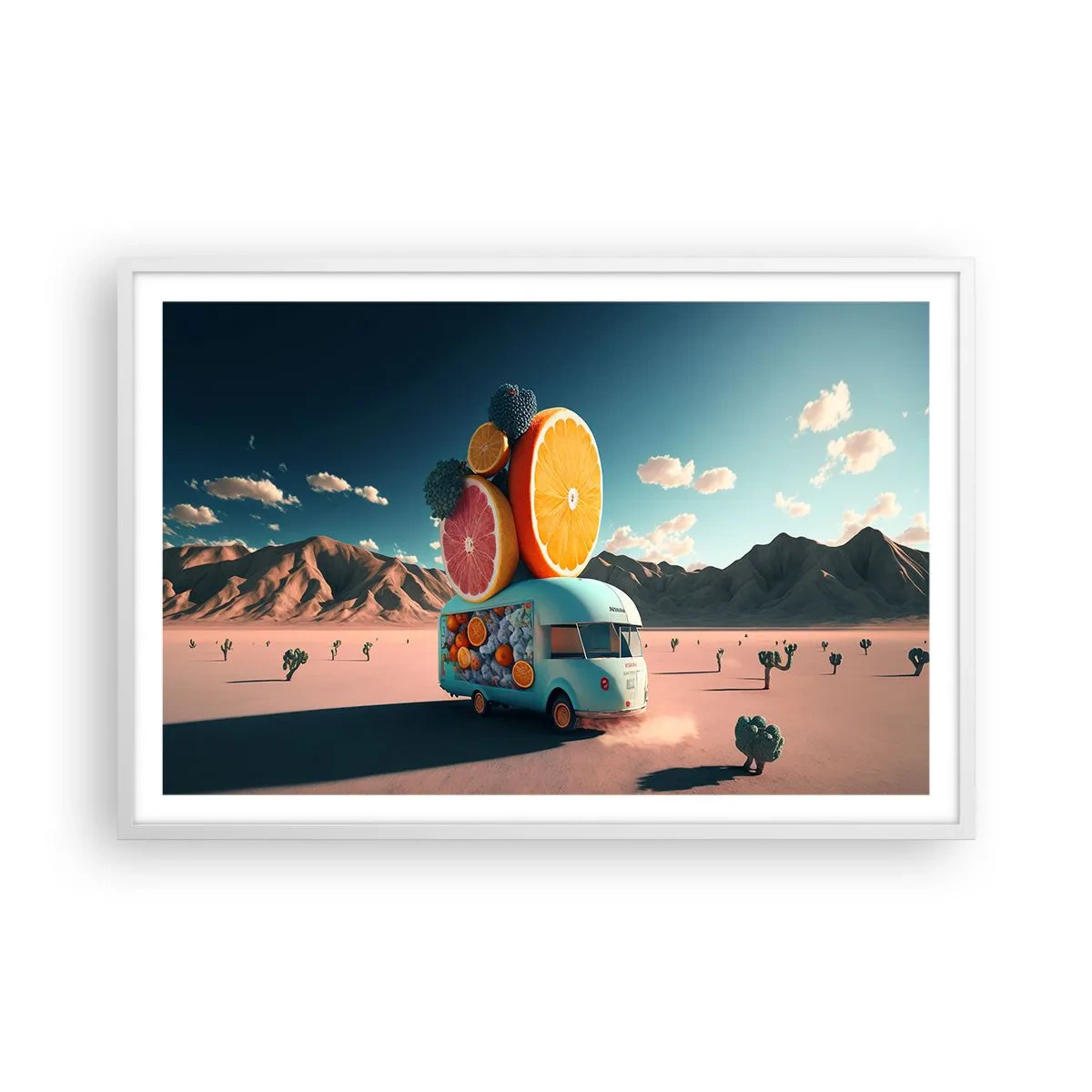 Poster în ramă albă - Gustul vacanței - 91x61 cm
