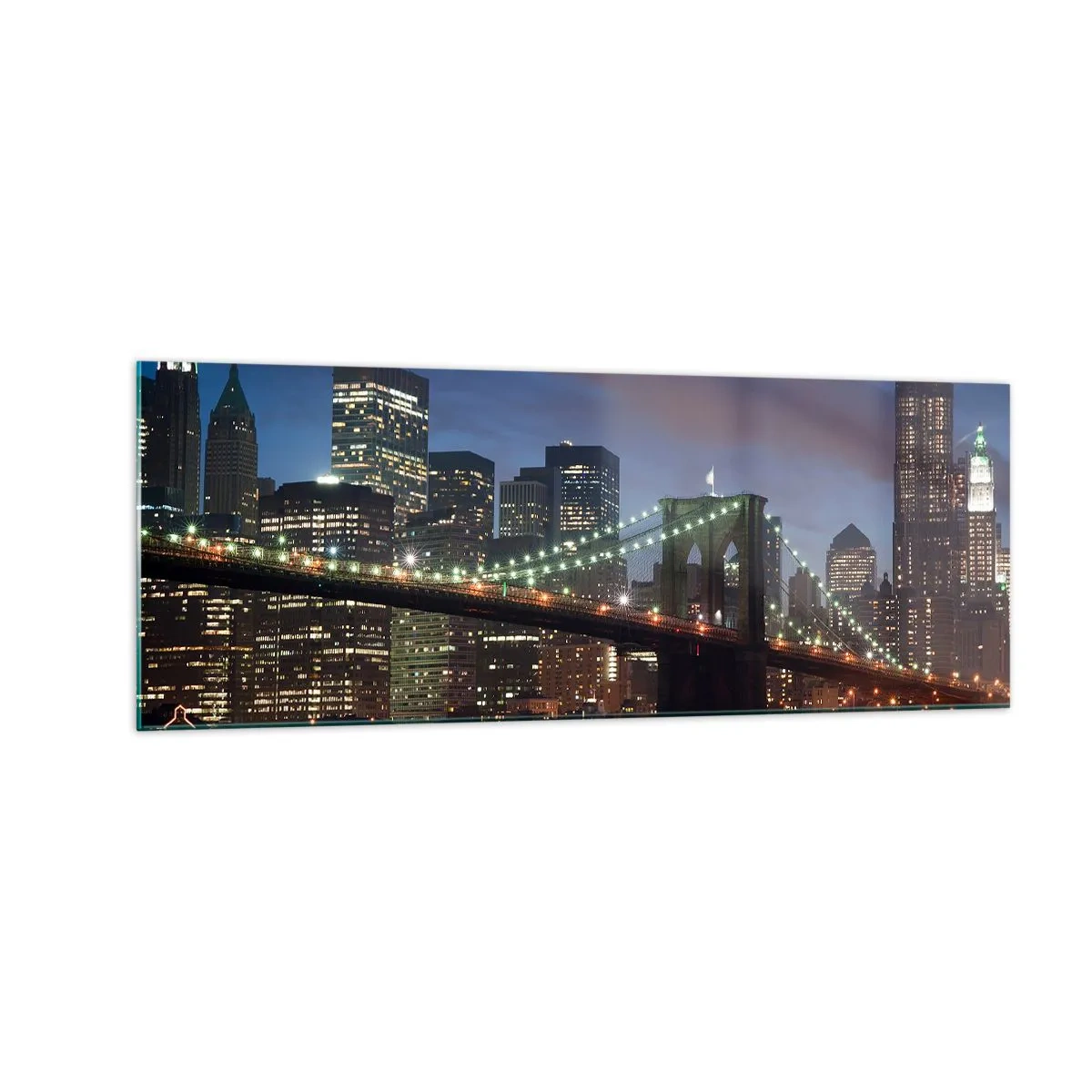 Tablou pe sticlă - Noaptea iluminată - 140x50 cm