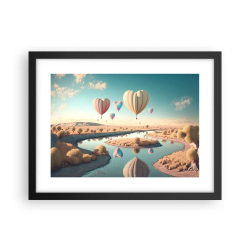 Poster în ramă neagră - Iubirea ne înalță - 40x30 cm