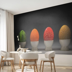 Tapet Standard Eco - Mic dejun cu fructe - Abstracția, Fructe, Ou - 300x210 cm