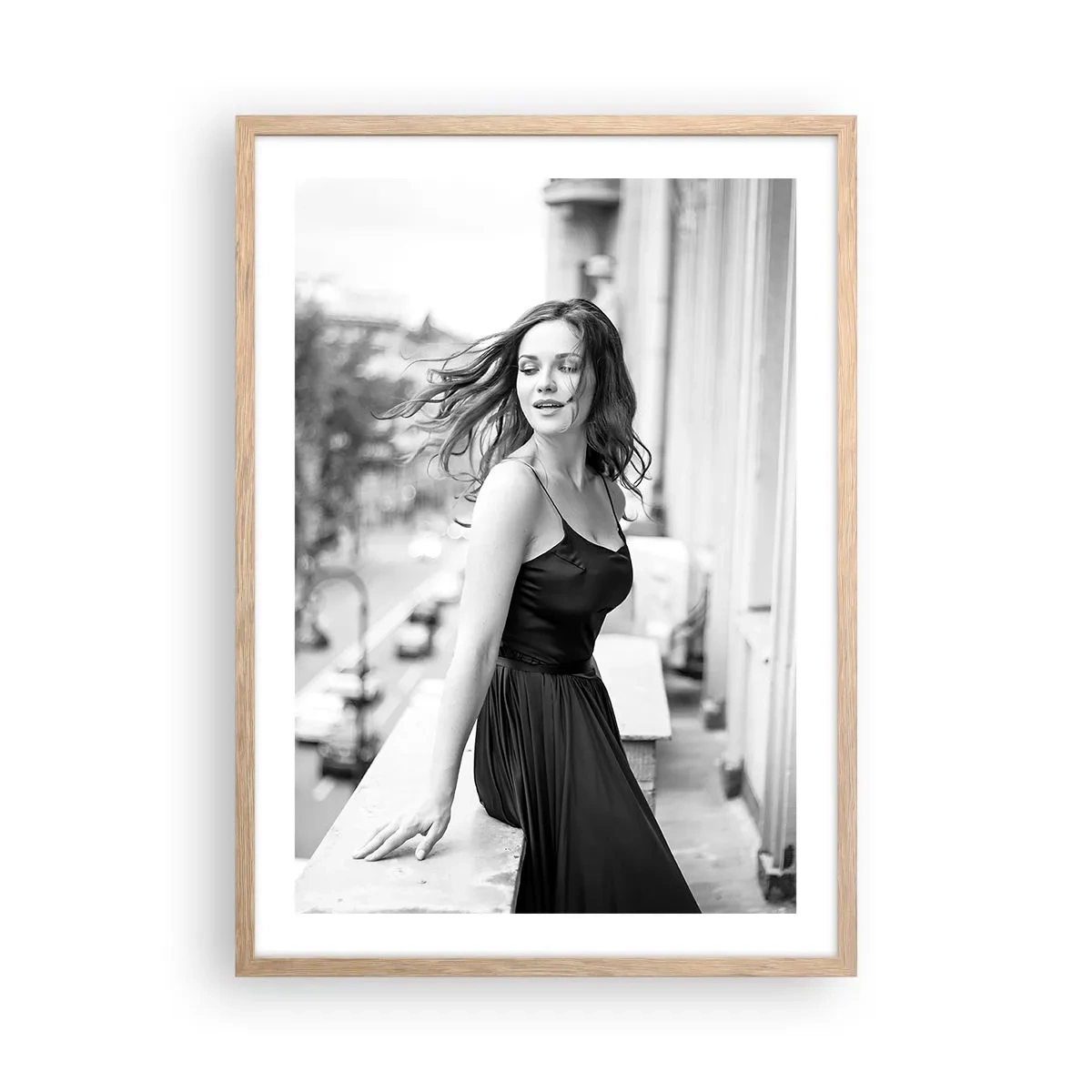 Poster în ramă de stejar deschis - Cu siguranță e o fată pariziană - 50x70 cm
