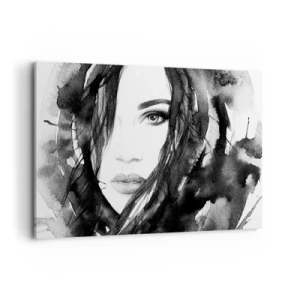 Tablou pe pânză - Studiu unei dame în alb și negru - 120x80 cm