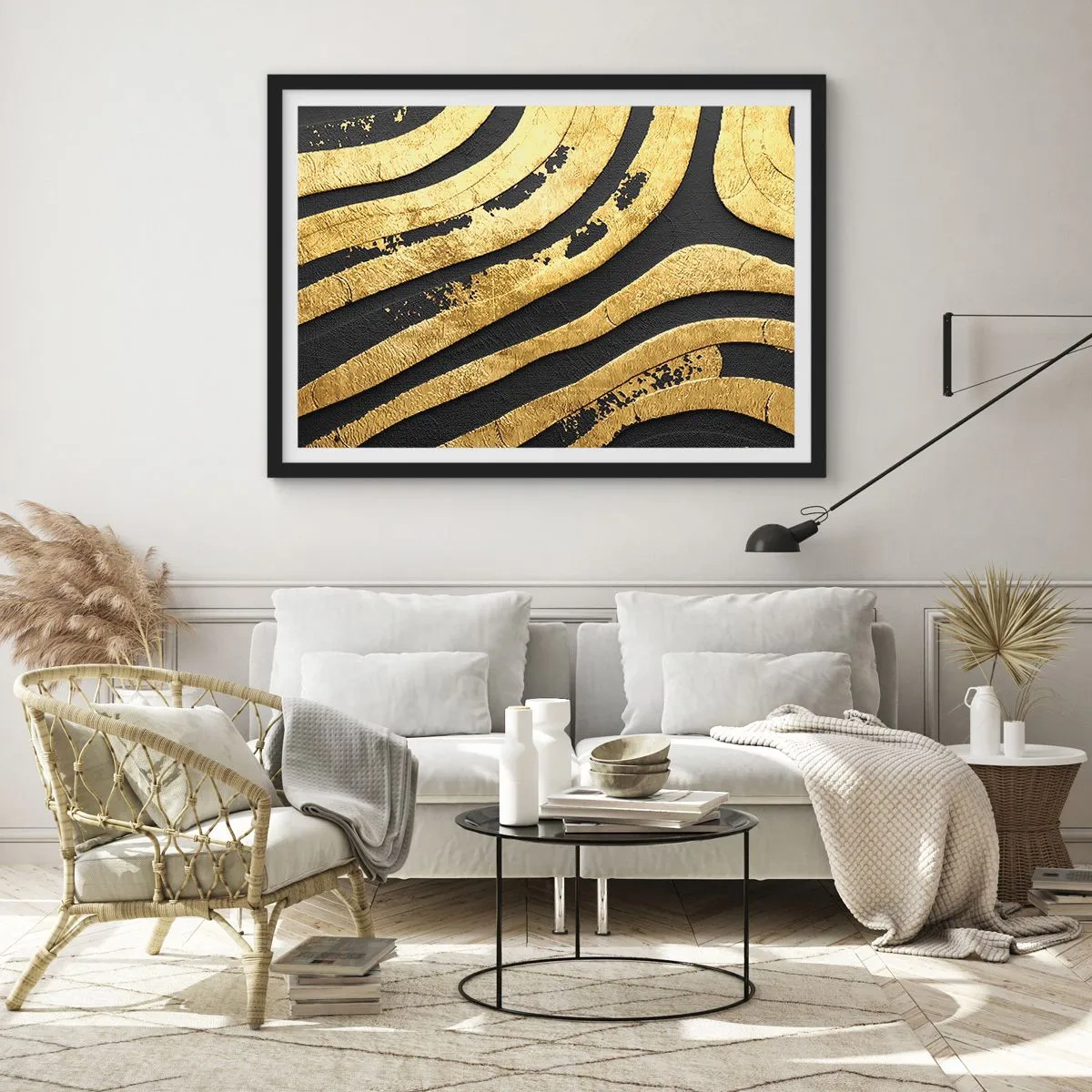 Poster în ramă neagră - Totul curge - 40x30 cm