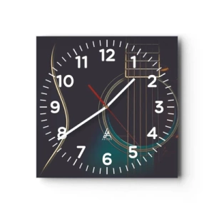 Ceas de perete - Ceas pe sticlă - O clipă înainte de a suna - 30x30 cm