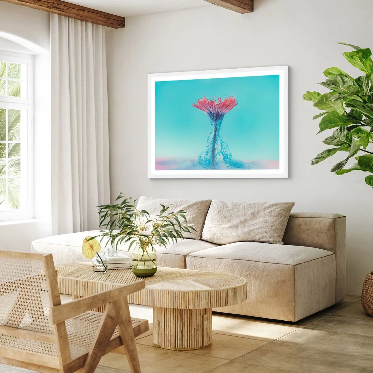 Poster în ramă albă - Într-o unduire revigorantă - 70x50 cm