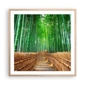 Poster în ramă de stejar deschis - Esența naturii asiatice - 60x60 cm
