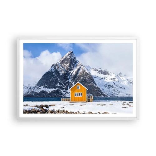 Poster în ramă albă - Vacanță scandinavă - 91x61 cm