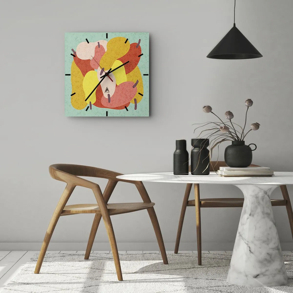 Ceas de perete - Ceas pe sticlă - Gustă soarele de vară - 30x30 cm