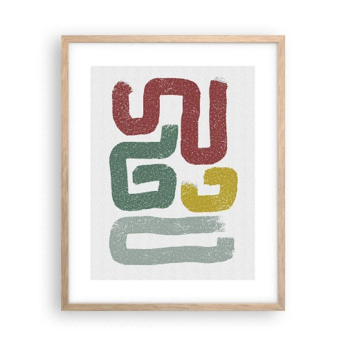 Poster în ramă de stejar deschis - Într-o limbă necunoscută - 40x50 cm