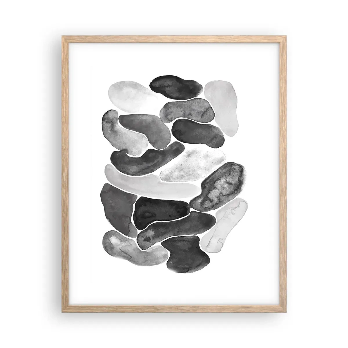 Poster în ramă de stejar deschis - Abstracție pietroasă - 40x50 cm