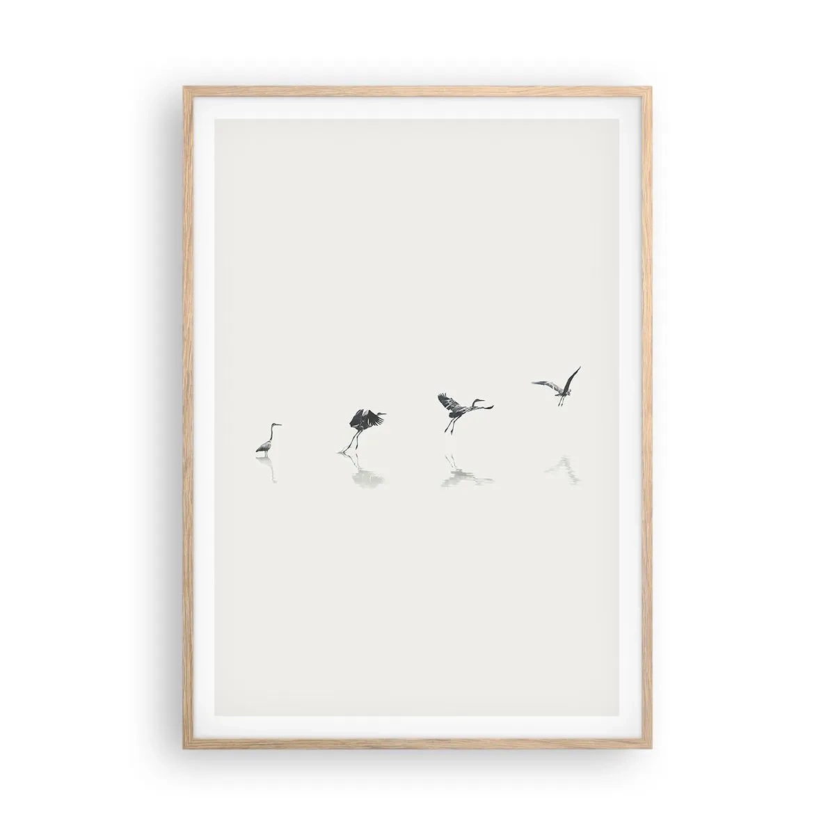 Poster în ramă de stejar deschis - Patru pași simpli - 70x100 cm