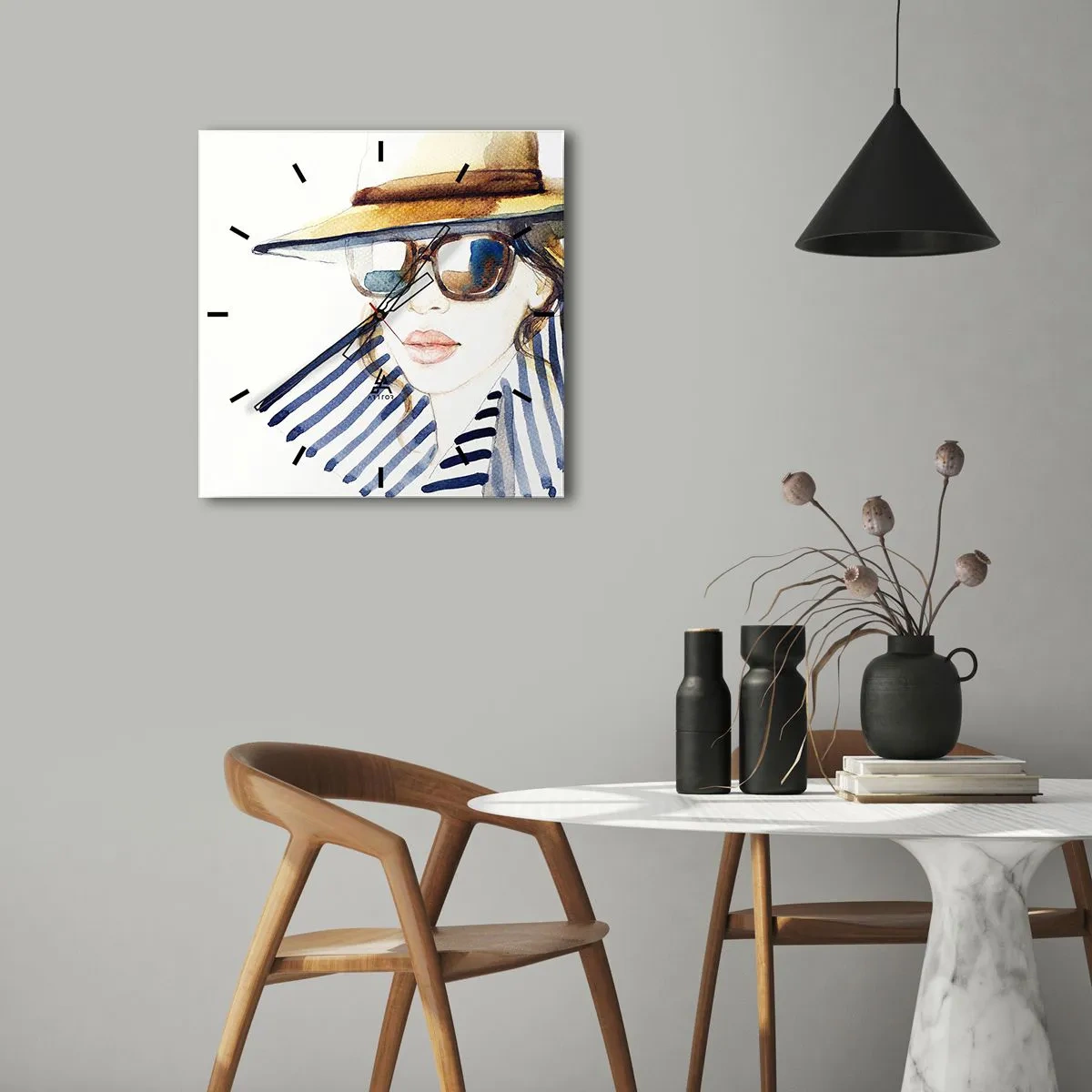 Ceas de perete - Ceas pe sticlă - Bun venit la Florida! - 40x40 cm