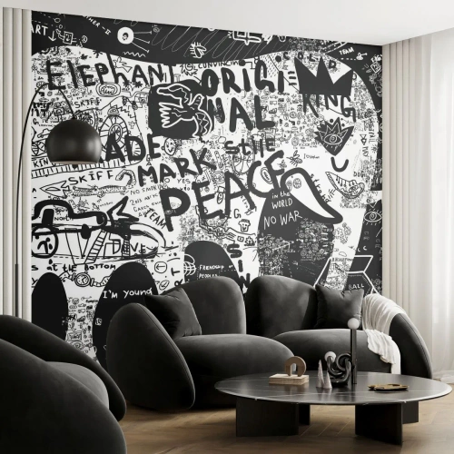 Tapet Standard Eco - Lumea bogată a străzii - Graffiti, Bucată, Grafică - 200x140 cm