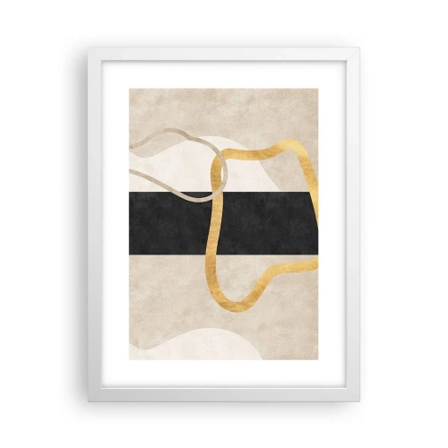 Poster în ramă albă - Forme înbuclite - 30x40 cm