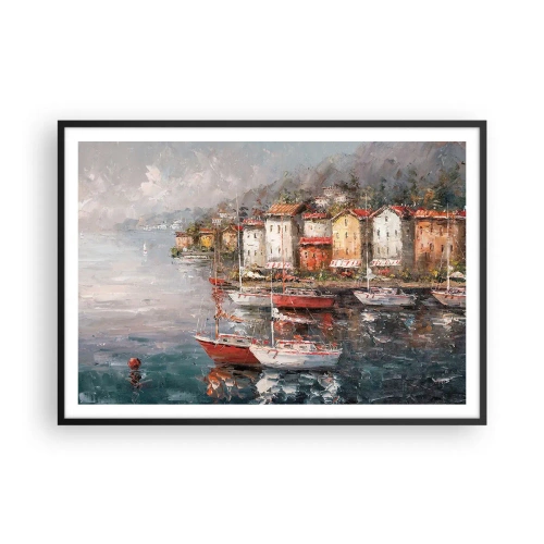 Poster în ramă neagră - Portul romantic - 100x70 cm