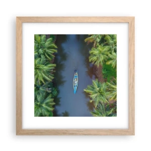 Poster în ramă de stejar deschis - Pe traseul tropical - 30x30 cm