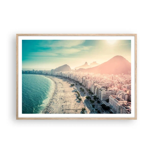 Poster în ramă de stejar deschis - Vacanță perpetuă în Rio - 100x70 cm